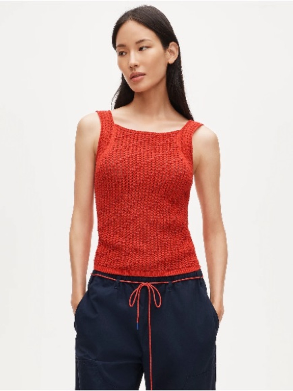 J. Crew Beaded Crochet Tank in Poppy NWT